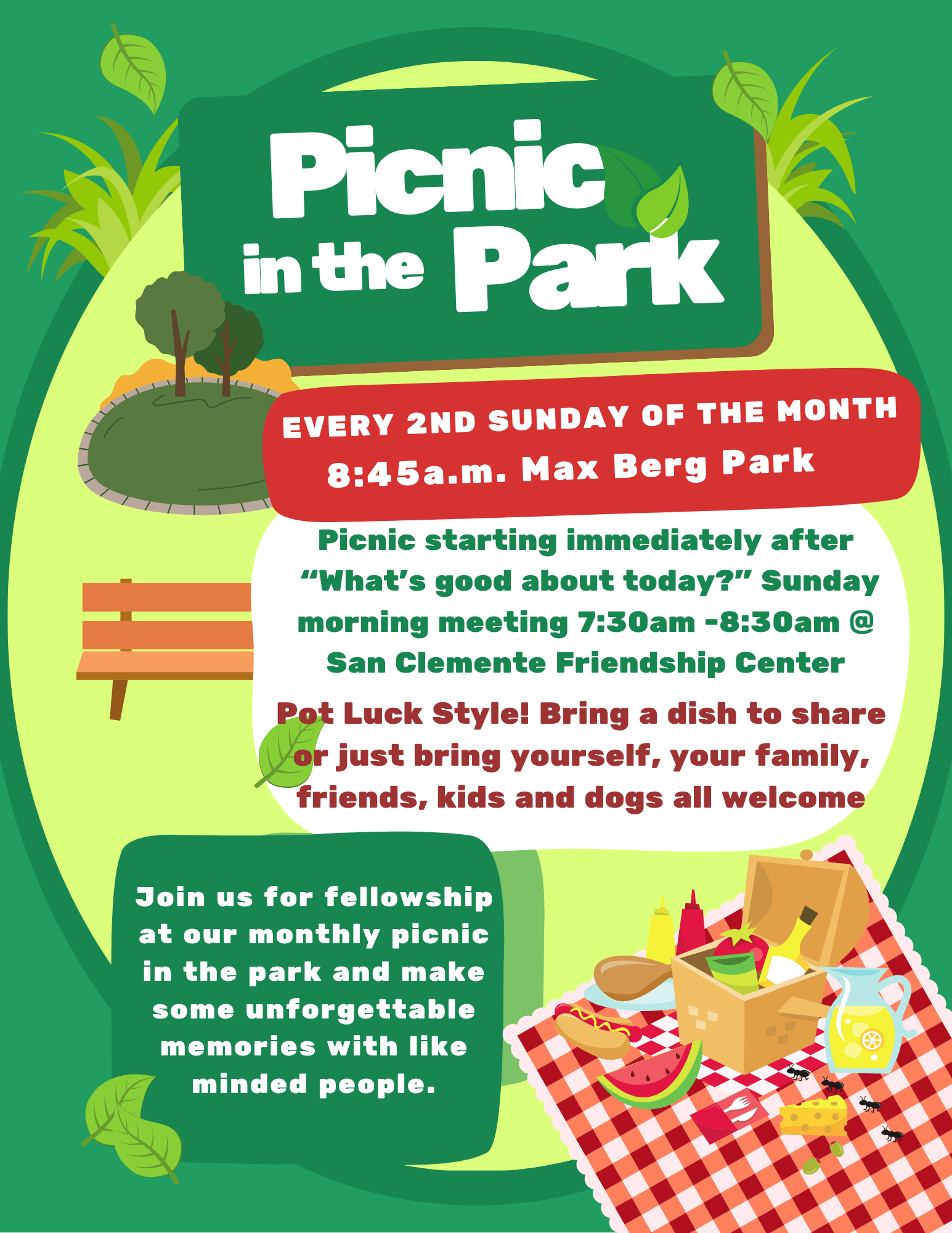 SCFC Picnic in the Park flyer